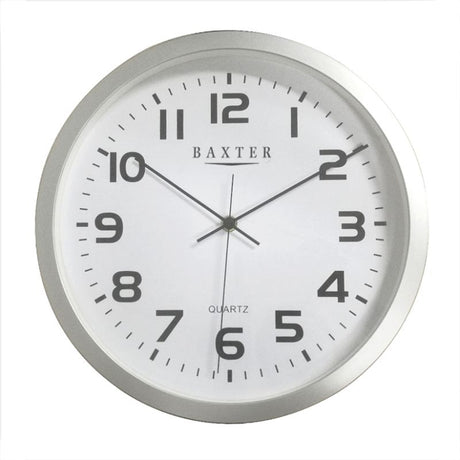 Elegant 30cm silver wall clock featuring an Arabic dial, blending style and functionality for any interior.