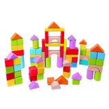 Colorful Hape 101 Beech Blocks featuring various shapes for creative building and play, perfect for young children.