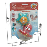 Colorful octopus and starfish bath squirters by Hape, perfect for sparking fun and sensory play during bath time.