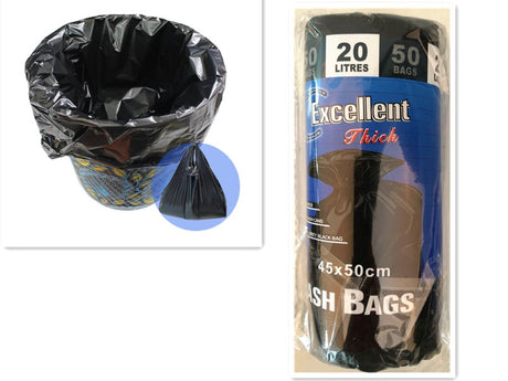 Durable 45x50cm rubbish bags, 600 pieces total, tear-resistant, ideal for efficient waste management in various settings.