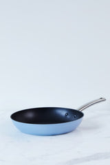 Wiltshire Easycook Blue 30cm non-stick frypan, forged aluminium for even heating, PFOA-free, dishwasher safe, suitable for all cooktops.