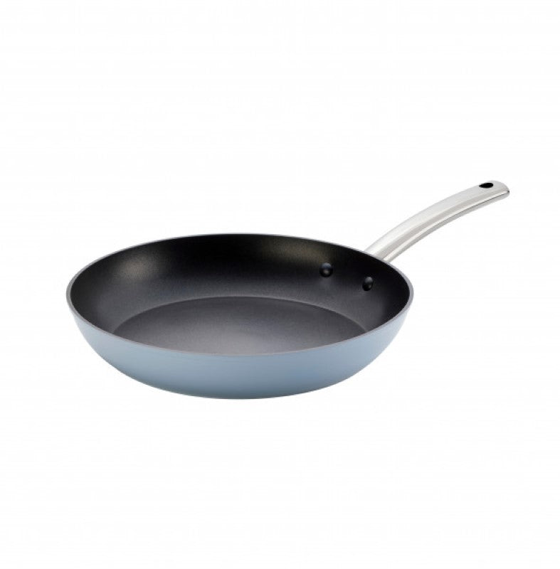 Lightweight 26cm blue frypan with non-stick coating, ideal for all cooktops, dishwasher safe, perfect for family meals.