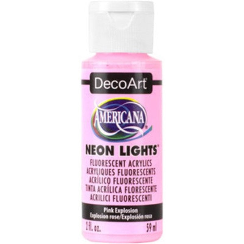 Bright pink acrylic paint in a 2oz bottle, perfect for crafting, home decor, and vibrant artistic projects.