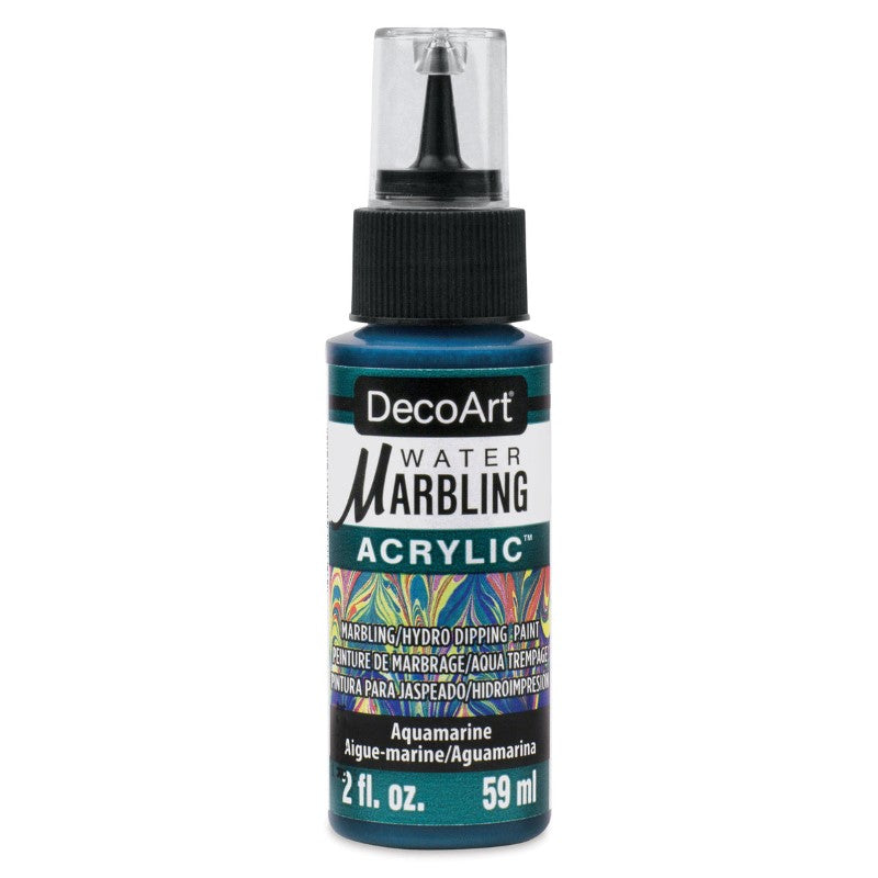 Aquamarine water marbling paint, 59ml, perfect for creating unique patterns on fabrics and ceramics with easy application.