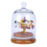 Handcrafted Chakra Dome Crystal Tree featuring seven gemstone chakras in a glass dome for balance and spiritual energy.