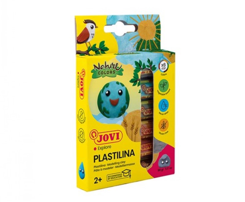 Jovi Plastilina 15g Nature Colours Pack of 6 features vibrant, eco-friendly clay for creative play, safe for kids aged 2+.