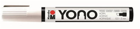 Marabu Yono Acrylic Marker in white, featuring a chisel tip for versatile applications on various surfaces.