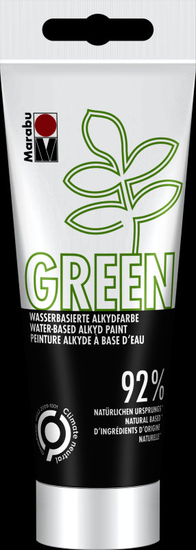 Marabu Green 100ml Black Water-Based Alkyd Paint, eco-friendly, versatile, vegan paint for art and DIY projects.