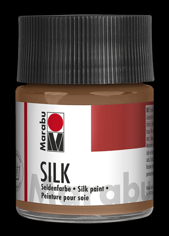 Marabu Silk Fabric Paint 50ml 046 MED BROWN