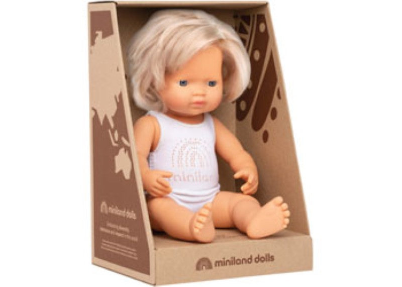 Miniland - Baby Doll - Caucasian Girl 38cm