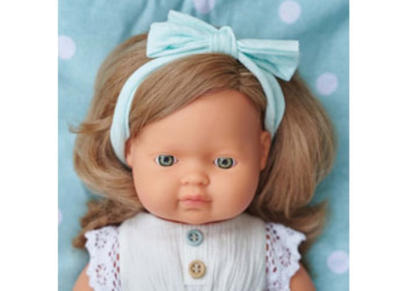 Miniland - Baby Doll - Caucasian Dark Blonde Girl 38cm