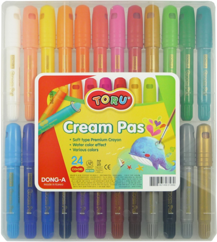 Vibrant Dong A Toru Cream Pas 24 pack for easy, water-free painting on various surfaces. Ideal for artists of all levels.