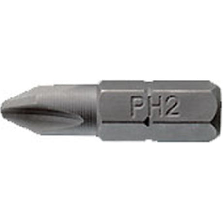 10-piece set of 1/4in Hex PH#2 bits, 25mm long, designed for precision fastening in various materials.