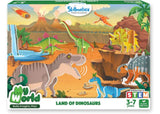 Colorful eco-friendly dinosaur playset featuring 80+ elements for imaginative building and learning for children aged 3 and up.