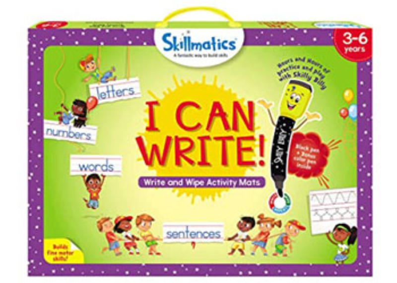 Engaging Skillmatics - I Can Write! toolkit for kids, enhancing writing skills with 30 interactive, reusable pages.