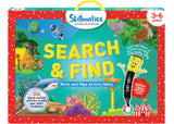 Engaging activity book for kids featuring search and find challenges across themes like Outer Space, Safari, and Under the Ocean.