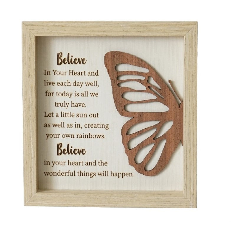 Believe Butterfly Plaque