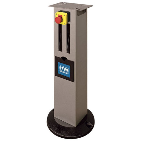 ITM Premium Bench Grinder Stand with Emergency Stop Switch, 840mm tall, ensuring safety and stability for grinding tasks.