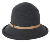 Jazzlyn Roll Edge PU Trim Hat BLACK