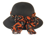 Lani Scarf Trim Hat BLACK