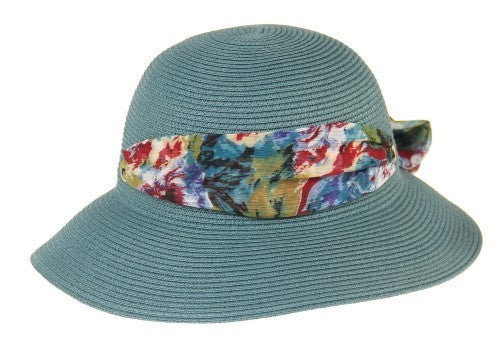 Lani Scarf Trim Hat TEAL