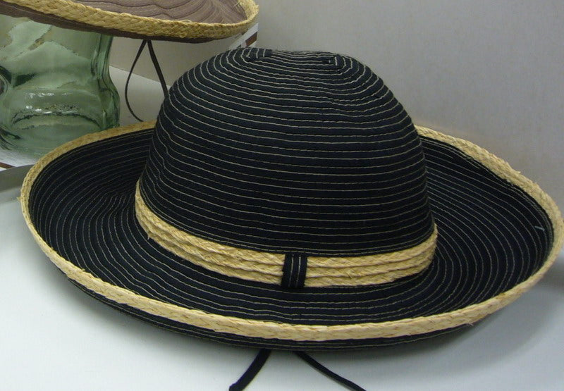 Sun Hat / Sunhat -  Roxie Trilby Turned Up  - Black