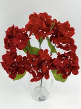 Artificial Hydrangea Bush - Large (Red Velvet)