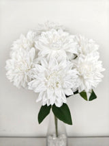 Artificial 7 Heads Dahlia Bush (White)