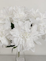 Artificial Dahlia Bush - X 7 Large (White )