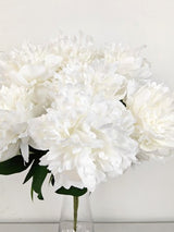 Artificial Large Open Peony Bush X 7 (White)