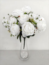 Artificial 18 Head Ranunclutus Bush (White)