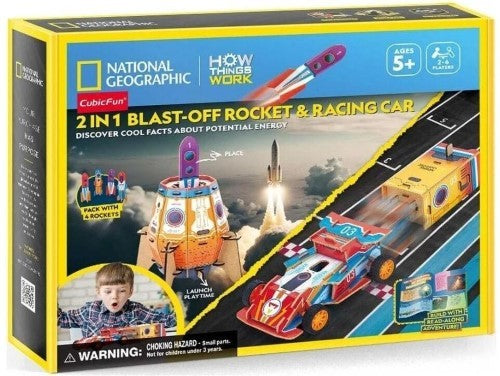 3D Puzzle - Cubic Fun 2 in 1 Rocket Racing Car