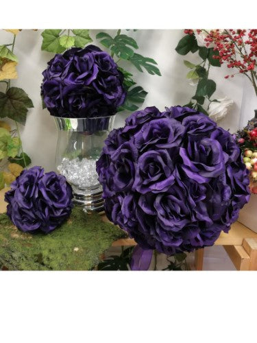 Artificial Purple Rose Ball - X-Large (30cm)