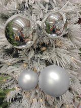 Tree Ornament - Xmas Bauble Ball 15cm (Silver Matte)