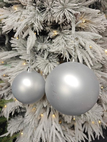 Tree Ornament - Xmas Bauble Ball 15cm (Silver Matte)