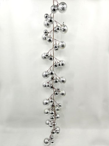 Christmas Baubles Garland - 200cm (Silver Texture)