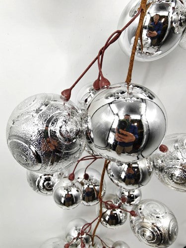 Christmas Baubles Garland - 200cm (Silver Texture)