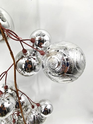 Christmas Baubles Garland - 200cm (Silver Texture)