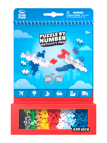 Plus Plus  Activity Pad Puzzle by Number - Transportation