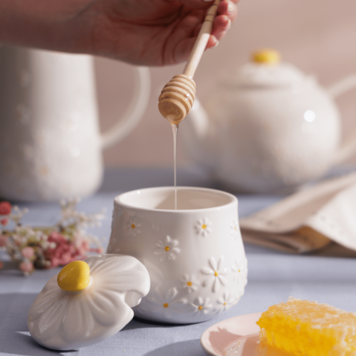 Honey Pot and Drizzler - Price & Kensington Daisy (450ml)