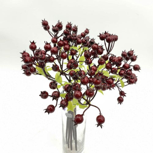 Artificial Rosehip Bundle - x 5 (Burgundy)