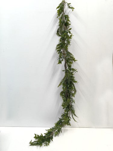 Artificial Mixed Leaf & Fern Garland (150cm)