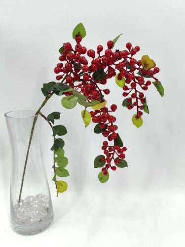 Artificial Droopig Berry Spray (Red)
