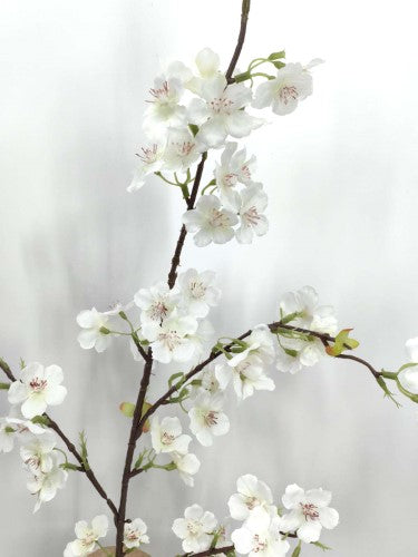 Artificial Realistic Cherry Blossom Spray (White)