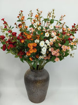 Artificial Mini Wild Rose Spray (Orange)
