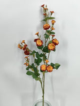Artificial Mini Wild Rose Spray (Orange)