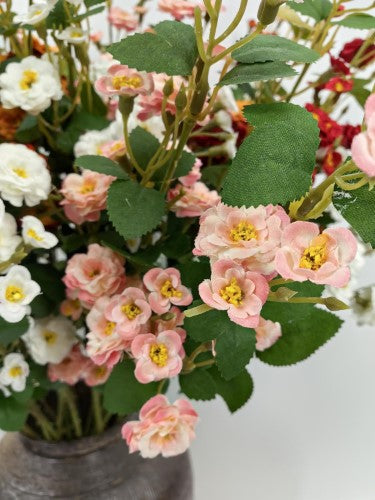 Artificial Mini Wild Rose Spray (Pink)