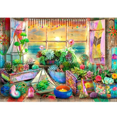 Jigsaw Puzzle - Outside my Window Boho Seaside View (1000pcs)
