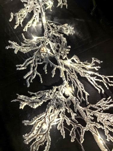 Artificial Snowy Twig Garland with Lights (180cm)