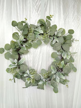 Wreath - Lamb ear & Eucalyptus  (24")